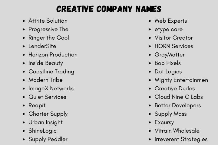 أسماء شركات جديدة